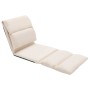 Tumbona de suelo plegable microfibra crema
