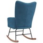 Silla mecedora de terciopelo azul