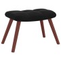 Silla mecedora con reposapiés terciopelo negro