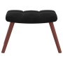 Silla mecedora con reposapiés terciopelo negro