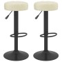 Taburetes de cocina 2 unidades terciopelo crema