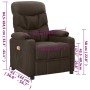 Sillón de masaje eléctrico tela marrón oscuro