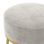 Hocker redondo gris claro terciopelo