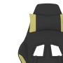 Silla gaming de masaje con reposapiés tela negro y verde claro