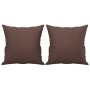 Cojines decorativos 2 uds cuero sintético marrón 40x40 cm