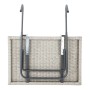 HI Mesa de balcón plegable y superficie aspecto de mimbre gris 60x40cm