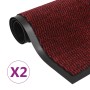 Alfombras de entrada rectangulares de nudo 2 uds rojo 80x120 cm