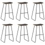 Taburetes de cocina 6 unidades cuero sintético negro