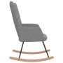 Silla mecedora de tela gris claro
