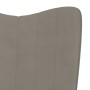 Silla mecedora con reposapiés terciopelo gris claro