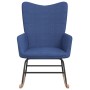 Silla mecedora de tela azul