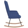 Silla mecedora de tela azul