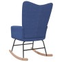 Silla mecedora de tela azul