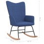 Silla mecedora de tela azul