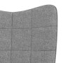 Silla mecedora con reposapiés tela gris claro