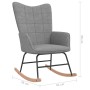 Silla mecedora con reposapiés tela gris claro