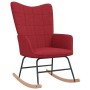 Silla mecedora con reposapiés tela rojo tinto