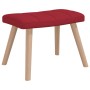 Silla mecedora con reposapiés tela rojo tinto