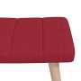 Silla mecedora con reposapiés tela rojo tinto