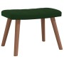 Silla mecedora con reposapiés terciopelo verde oscuro