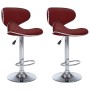323649  Bar Stools 2 pcs Wine Red Faux Leather
