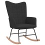 Silla mecedora con reposapiés tela negro