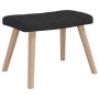 Silla mecedora con reposapiés tela negro