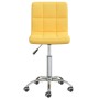 Silla de oficina giratoria de tela amarilla mostaza