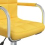 Silla de oficina giratoria de tela amarilla mostaza