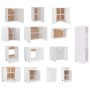 Juego de muebles de cocina 14 piezas aglomerado blanco