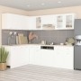 Juego de muebles de cocina 11 piezas madera ingeniería blanco