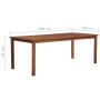 Mesa de jardín madera maciza de acacia 200x100x74 cm