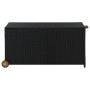 Caja de almacenaje de jardín ratán sintético negro 120x65x61 cm