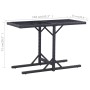 Mesa de jardín de vidrio y ratán sintético negro 110x53x72 cm