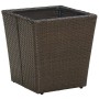 Mesa de centro ratán PE vidrio templado marrón 41,5x41,5x44cm