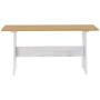 Mesa de comedor con banco REINE madera de pino marrón blanco
