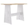 Mesa de comedor con banco REINE madera de pino marrón blanco
