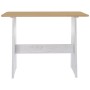 Mesa de comedor con banco REINE madera de pino marrón blanco