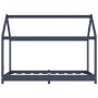 Estructura de cama infantil madera maciza pino gris 80x160 cm