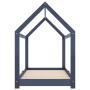 Estructura de cama infantil madera maciza pino gris 80x160 cm