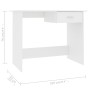 Escritorio de madera contrachapada blanco 100x50x76 cm