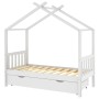 Estructura cama niños con cajón madera pino blanco 80x160 cm