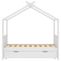 Estructura cama niños con cajón madera pino blanco 80x160 cm