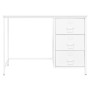 Escritorio industrial con cajones acero blanco 105x52x75 cm