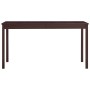 Mesa de comedor de madera de pino marrón oscuro 140x70x73 cm