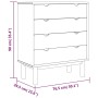 Cajonera OTTA madera maciza de pino 76,5x39,5x90 cm