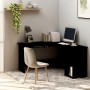 Escritorio forma de L madera contrachapada negro 120x140x75 cm