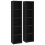 Estantería para CDs 2 uds contrachapada negro 21x16x93,5 cm