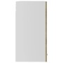 Armario colgante vidrio y madera ingeniería roble 60x31x60 cm
