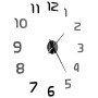 Reloj 3D de pared con diseño moderno 100 cm XXL negro